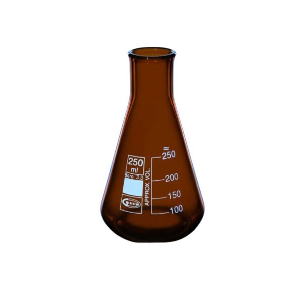 Erlenmeyer Flask Narrow Neck, Amber